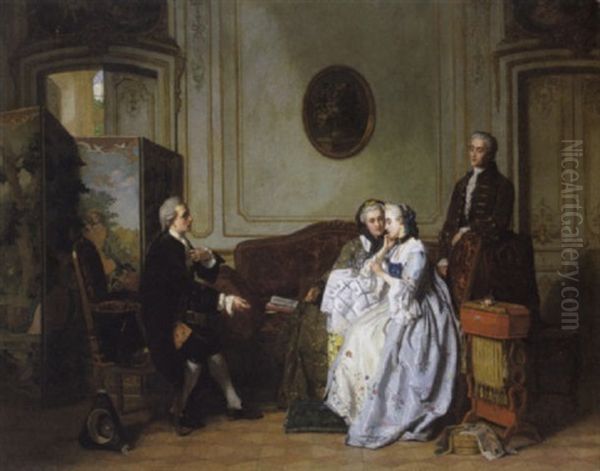 La Demande En Mariage Oil Painting by Jean Carolus