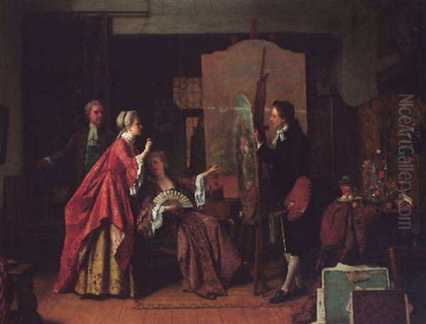 Le Salon Du Peintre Oil Painting by Jean Carolus