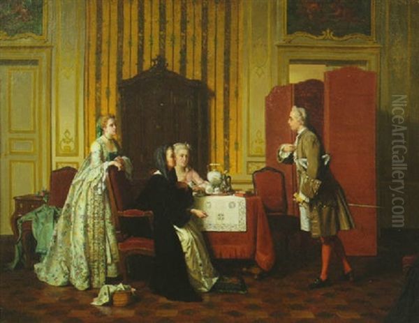 The Marriage Proposal Oil Painting by Jean Carolus