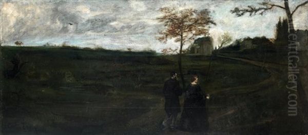 Couple Dans La Campagne Oil Painting by  Carolus-Duran