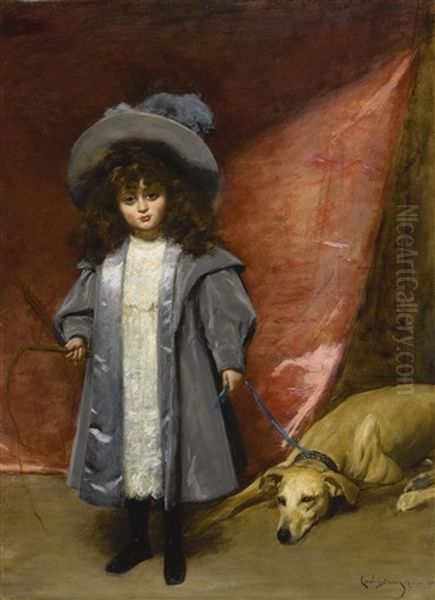 Enfant Et Chien Oil Painting by  Carolus-Duran