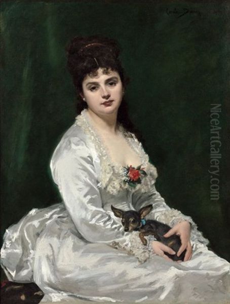 Portrait De Madame Henry Fouquier Oil Painting by  Carolus-Duran