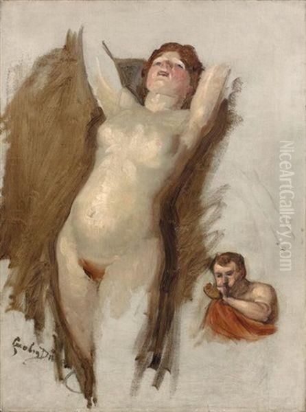 Nu Feminin, Etude Pour 'le Triomphe De Bacchus Oil Painting by  Carolus-Duran