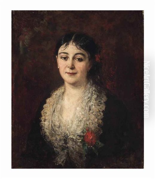 Portrait Of A Lady Oil Painting by  Carolus-Duran