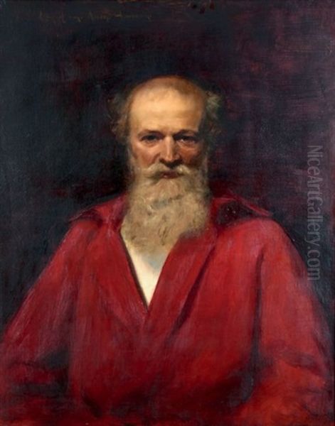 Portrait D'arsene Houssaye A La Chemise Rouge Oil Painting by  Carolus-Duran