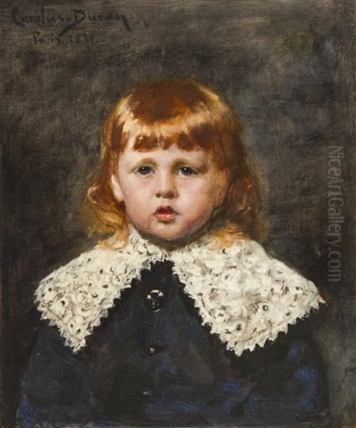 Portrait Of A Girl Oil Painting by  Carolus-Duran