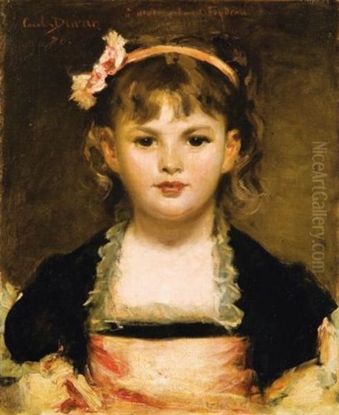 Portrait De Fillette Oil Painting by  Carolus-Duran