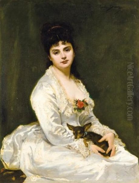 Portrait De Madame Henry Fouquier Oil Painting by  Carolus-Duran