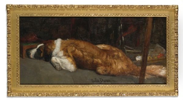 Le Chien (the Dog) (from La Visite Au Convalescent (visiting The Convalescent)) Oil Painting by  Carolus-Duran