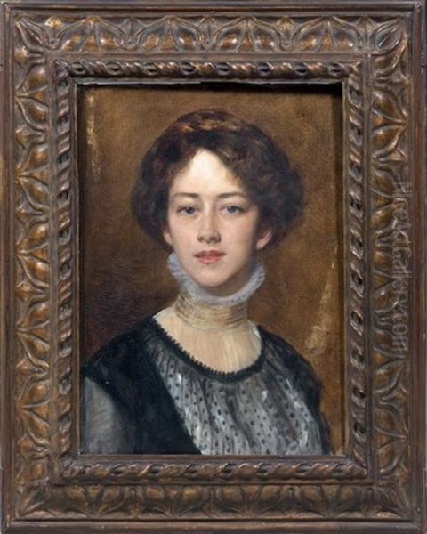 Portrait De Madame Anatole Emile Chauffard, Nee Mariette Hugues Oil Painting by  Carolus-Duran