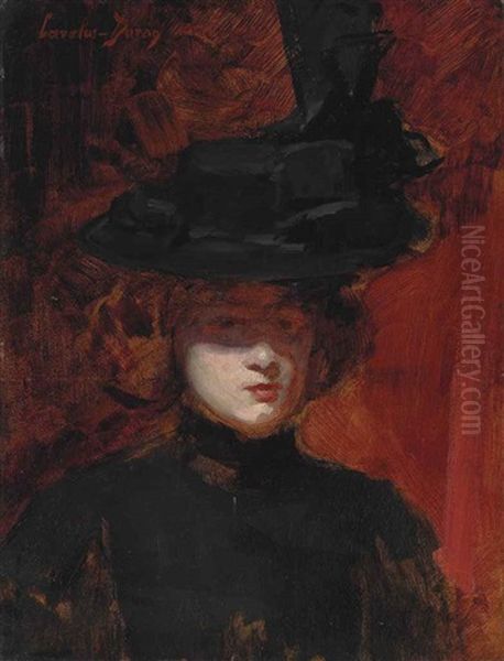 Portrait Of A Woman In A Black Dress And Hat Oil Painting by  Carolus-Duran