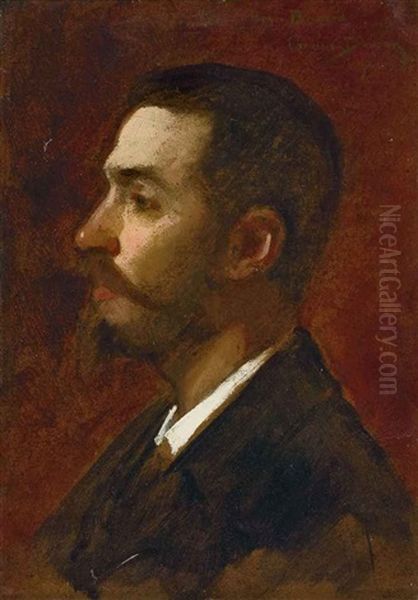 Portrait Du Peintre Henri Binard De Profil Oil Painting by  Carolus-Duran