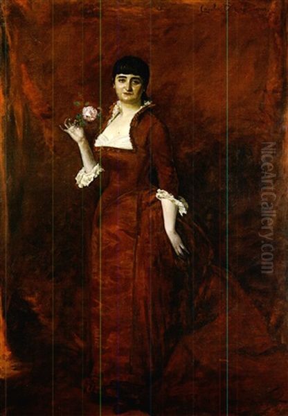 Portrait De La Comtesse De Saint-cyr, Paris Oil Painting by  Carolus-Duran