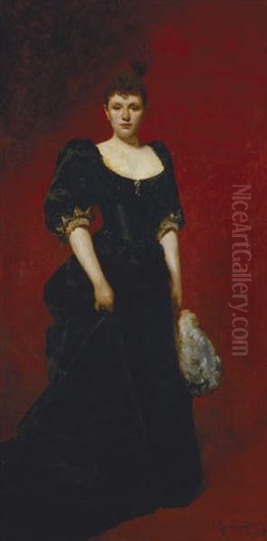 Portrait De Dame Oil Painting by  Carolus-Duran