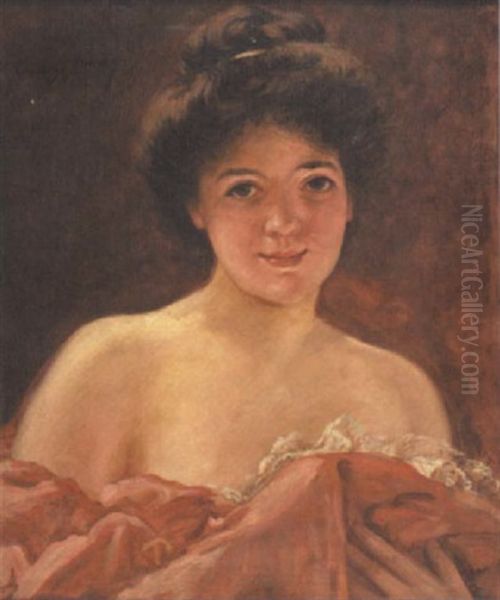 Portrait De Jeune Femme Oil Painting by  Carolus-Duran