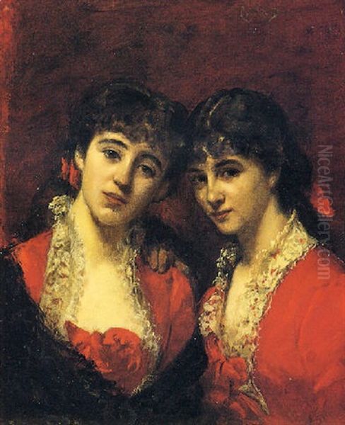 Doppio Ritratto Di Ines E Maria De La Gandara Oil Painting by  Carolus-Duran