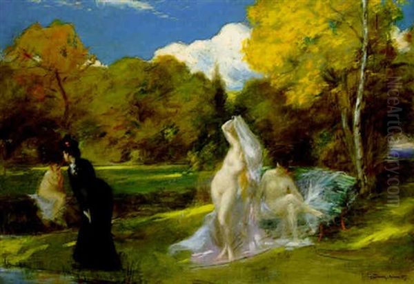 Apres La Nage (automne) Oil Painting by  Carolus-Duran