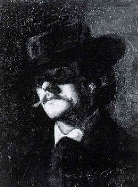 Portrait D'homme Au Chapeau Oil Painting by  Carolus-Duran