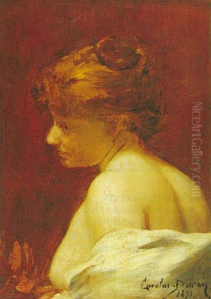 A Portrait Of A Lady Oil Painting by  Carolus-Duran