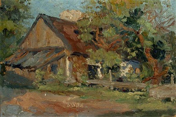 Old Home In Lachine Oil Painting by Paul Archibald Octave Caron