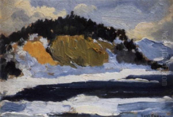 Porcupine Rock, Murray River Oil Painting by Paul Archibald Octave Caron