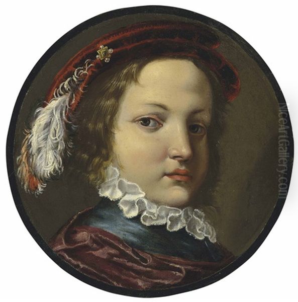 Portrait Of A Boy, Bust-length Oil Painting by Angelo Caroselli