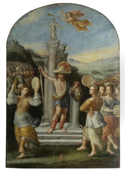 Der Triumph Des David Oil Painting by Angelo Caroselli