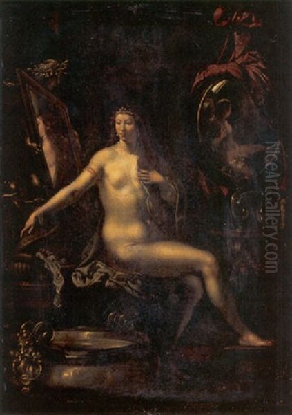 Venus At Her Toilet Oil Painting by Angelo Caroselli