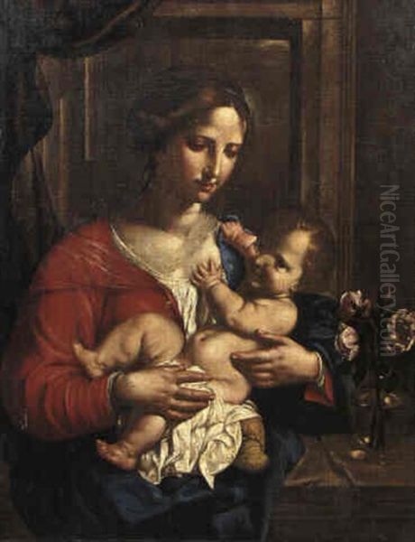 Madonna And Child Oil Painting by Angelo Caroselli