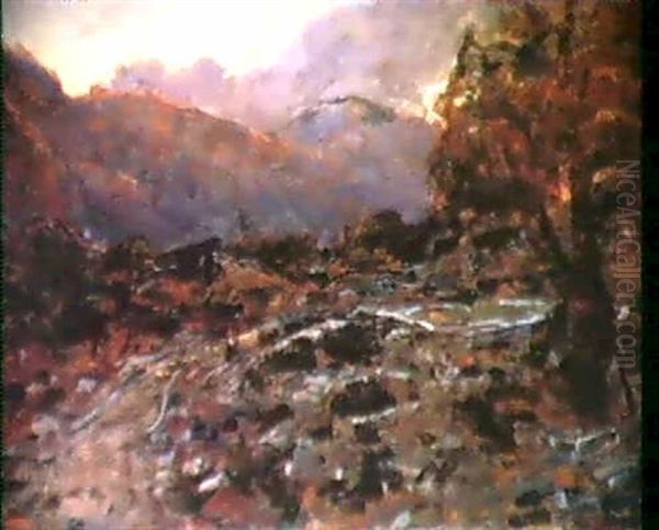 Tramonto Ligure Oil Painting by Giuseppe Carozzi