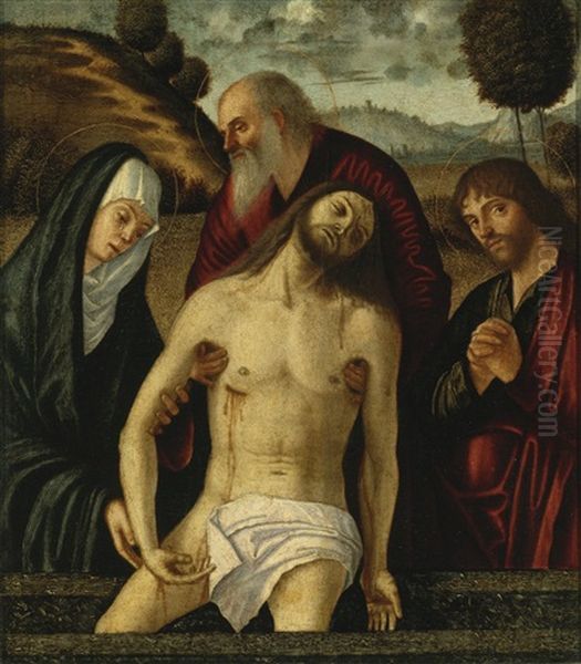 The Lamentation, With The Madonna And Saints Joseph Of Arimathea And John The Evangelist Oil Painting by Vittore Carpaccio