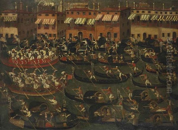 Cortege Sur Le Grand Canal Oil Painting by Vittore Carpaccio