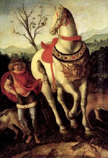 Giovane Falconiere Accanto Al Suo Cavallo Oil Painting by Vittore Carpaccio