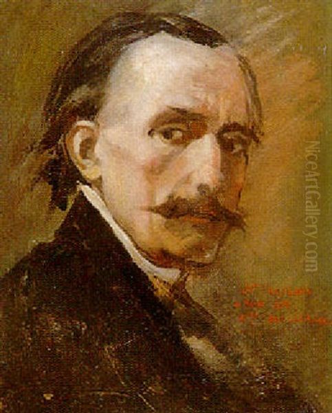 Portrait (d'alexandre Bullier?) Oil Painting by Jean-Baptiste Carpeaux