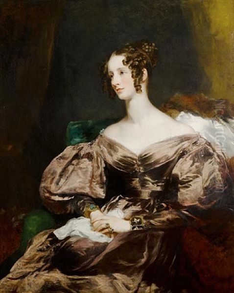 Portrait Of Harriet, Countess Howe Oil Painting by Margaret Sarah Carpenter