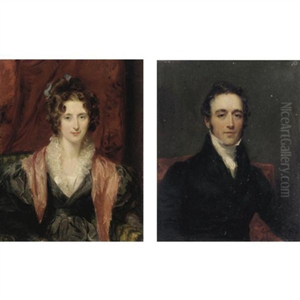 Portrait Of Sir John Taylor Coleridge (+ Margaret Buchanan, Lady Coleridge; Pair) Oil Painting by Margaret Sarah Carpenter