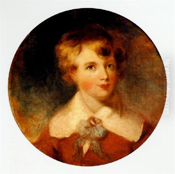 Portrait Of A Young Boy Oil Painting by Margaret Sarah Carpenter