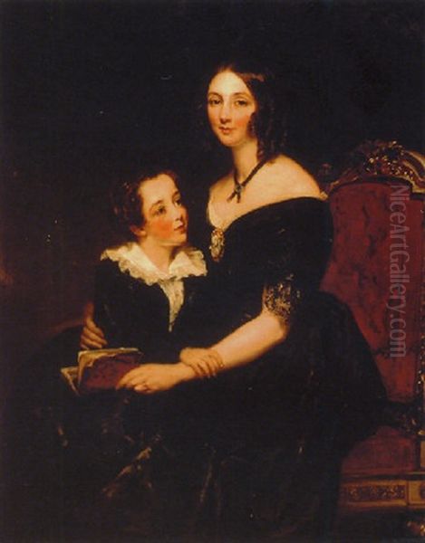 Portrait Of Eliza Boardman And Her Son, Robert Oil Painting by Margaret Sarah Carpenter