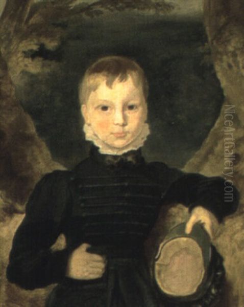 Portrait Of A Young Boy Oil Painting by Margaret Sarah Carpenter