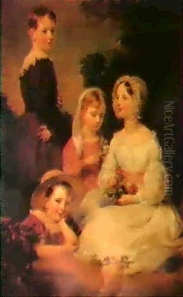 The Children Of David Baillie Oil Painting by Margaret Sarah Carpenter