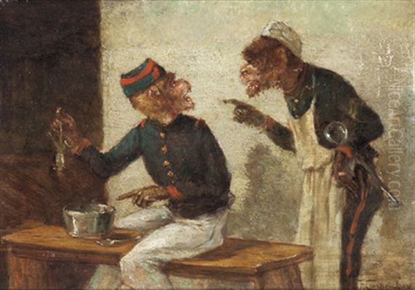 Kuchengesprache Oil Painting by Henri Joseph Gommarus Carpentero