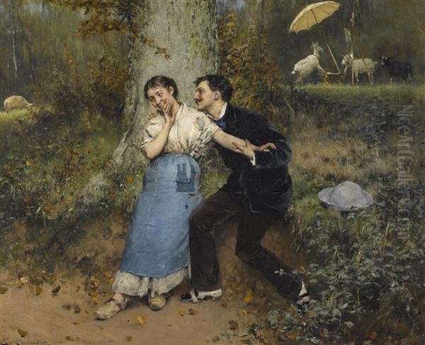 Temptation Oil Painting by Evariste Carpentier