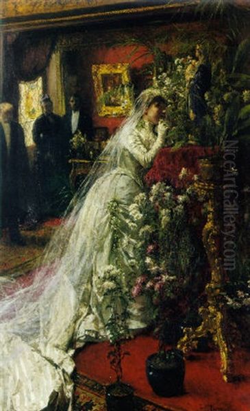 Her Wedding Day Oil Painting by Evariste Carpentier