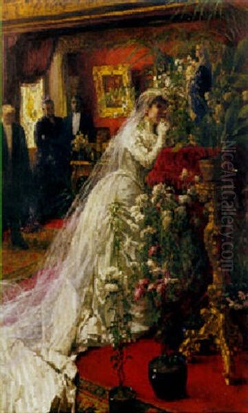 Her Wedding Day Oil Painting by Evariste Carpentier