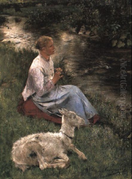 The Young Shepherdess by Evariste Carpentier