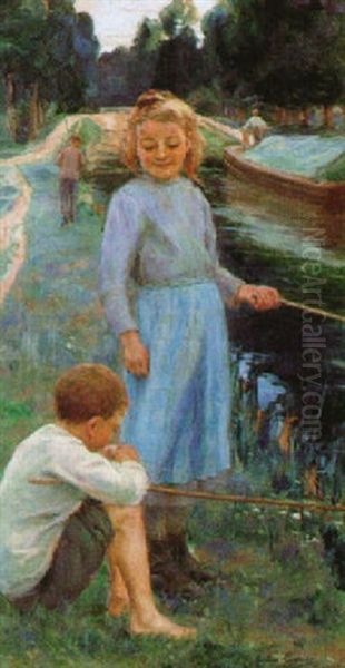 The Little Fishers Oil Painting by Madeleine Carpentier