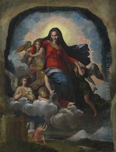 The Assumption Of The Virgin Oil Painting by Girolamo da Carpi