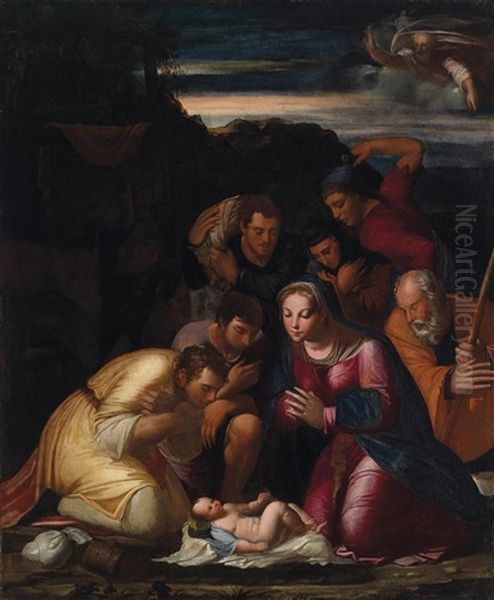 Anbetung Der Hirten Oil Painting by Girolamo da Carpi