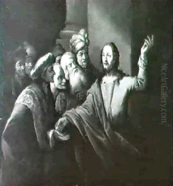 Cristo Che Disputa Coi Dottoriscena Della Vita Di Cristo Oil Painting by Domenico Carpinoni