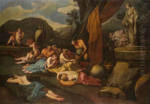 Bacchanale Oil Painting by Giulio Carpioni